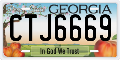 GA license plate CTJ6669