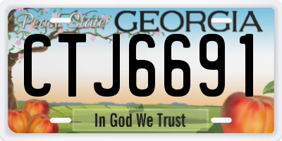 GA license plate CTJ6691