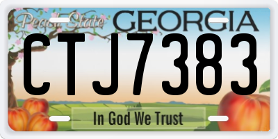 GA license plate CTJ7383