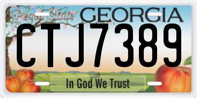 GA license plate CTJ7389
