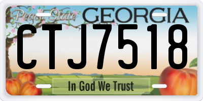 GA license plate CTJ7518