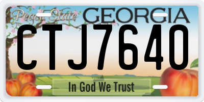 GA license plate CTJ7640