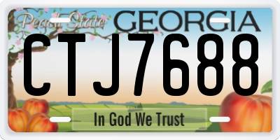 GA license plate CTJ7688