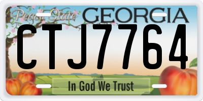 GA license plate CTJ7764