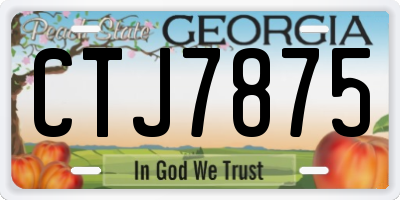 GA license plate CTJ7875