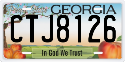 GA license plate CTJ8126