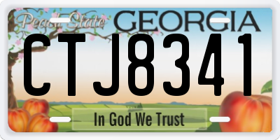 GA license plate CTJ8341
