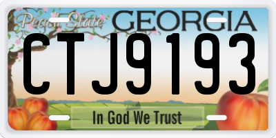GA license plate CTJ9193