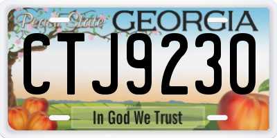 GA license plate CTJ9230