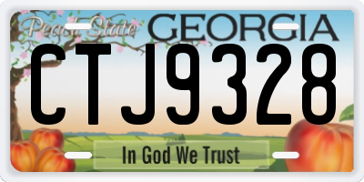 GA license plate CTJ9328