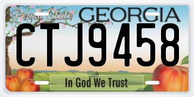 GA license plate CTJ9458