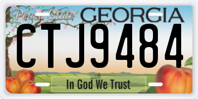 GA license plate CTJ9484