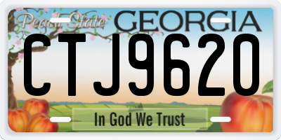 GA license plate CTJ9620
