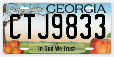 GA license plate CTJ9833