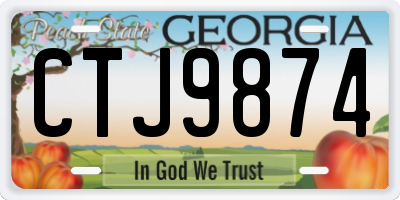 GA license plate CTJ9874