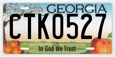 GA license plate CTK0527