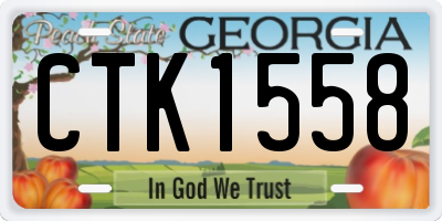 GA license plate CTK1558
