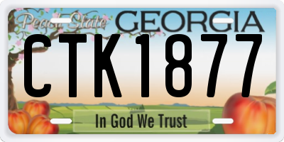 GA license plate CTK1877