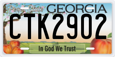 GA license plate CTK2902