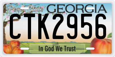 GA license plate CTK2956