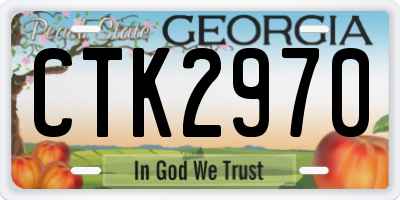 GA license plate CTK2970