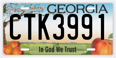 GA license plate CTK3991