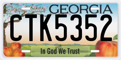 GA license plate CTK5352