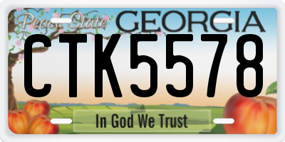 GA license plate CTK5578