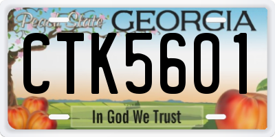 GA license plate CTK5601
