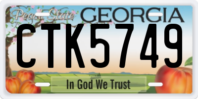 GA license plate CTK5749