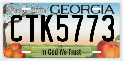 GA license plate CTK5773