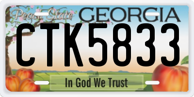 GA license plate CTK5833