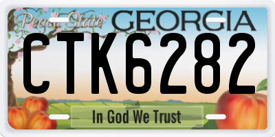 GA license plate CTK6282