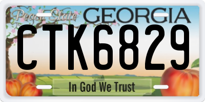 GA license plate CTK6829