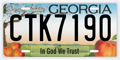 GA license plate CTK7190