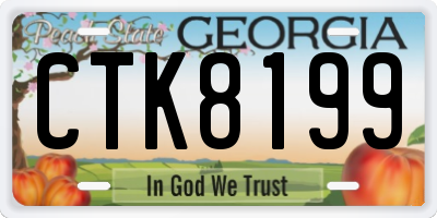 GA license plate CTK8199