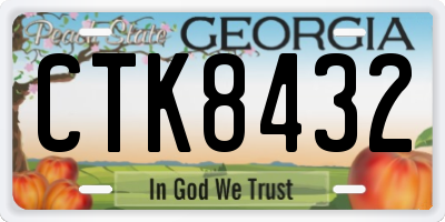 GA license plate CTK8432