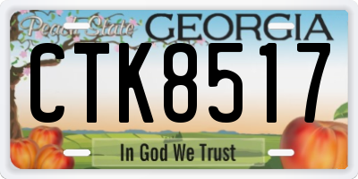 GA license plate CTK8517