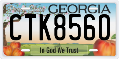 GA license plate CTK8560