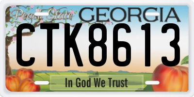 GA license plate CTK8613