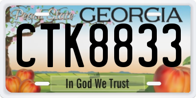 GA license plate CTK8833
