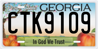GA license plate CTK9109