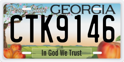 GA license plate CTK9146