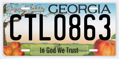 GA license plate CTL0863