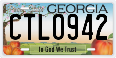 GA license plate CTL0942