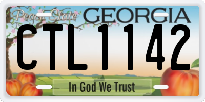 GA license plate CTL1142