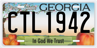 GA license plate CTL1942