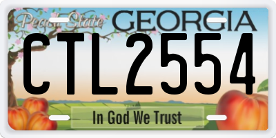 GA license plate CTL2554
