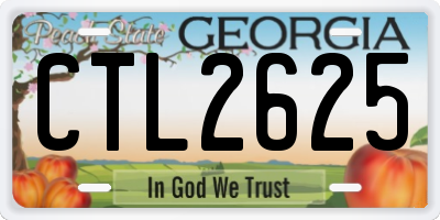 GA license plate CTL2625