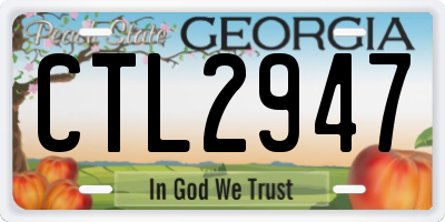 GA license plate CTL2947